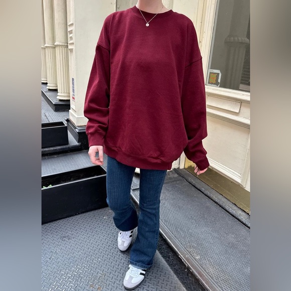 Brandy melville burgundy Erica oversized sweatshirt - Picture 1 of 3